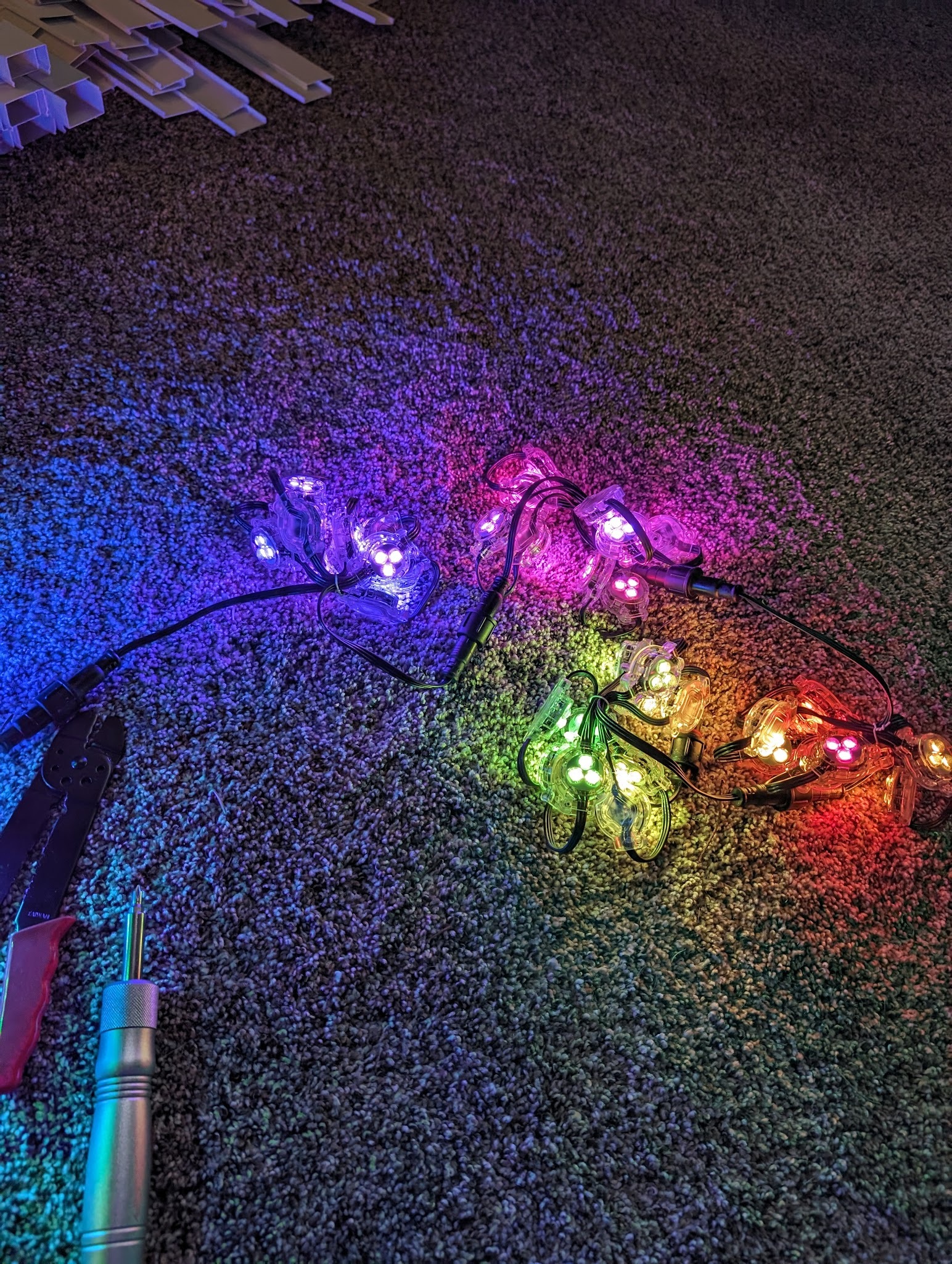 Testing a string of LED pucks